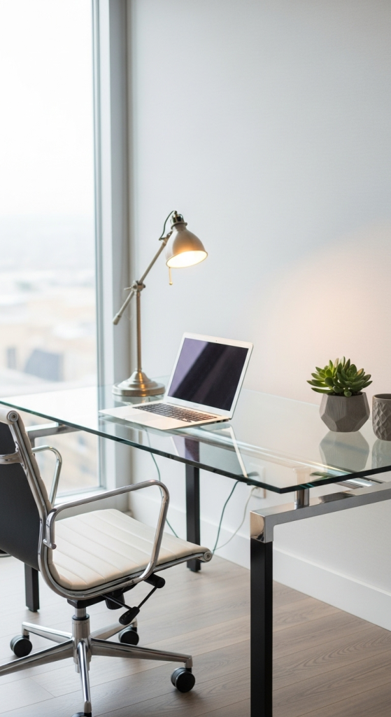 Glass-Top Desk – Modern Elegance On A Mid-High Budget