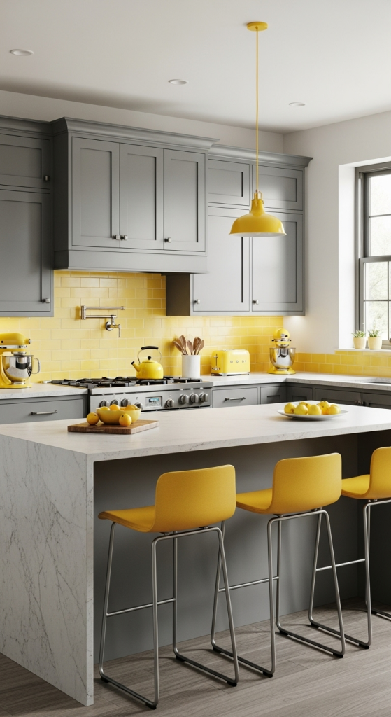 Grey And Yellow For A Bright Twist