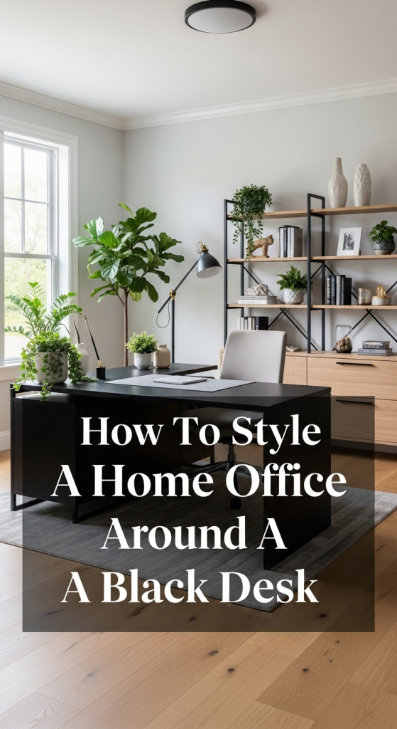 How To Style A Home Office Around A Black Desk