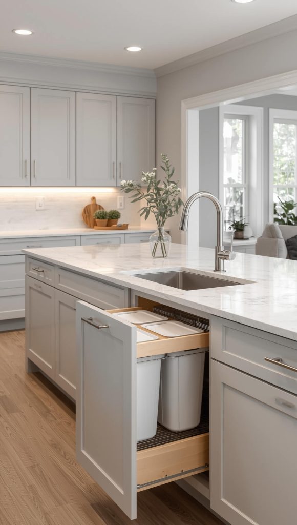 Pull-Out Trash And Recycling Bins