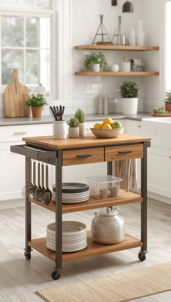 Rolling Kitchen Island With Storage