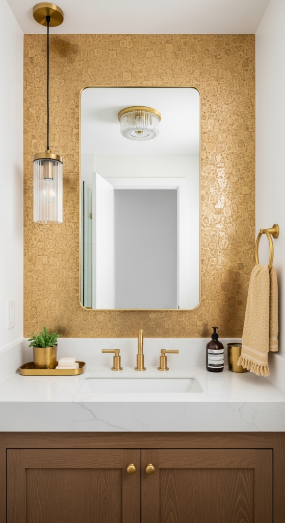 Small Glam Bathroom Ideas With Gold