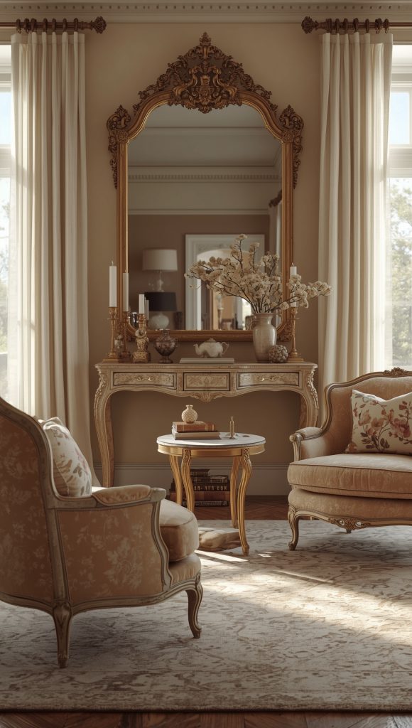 Vintage-Inspired Gilded Mirrors