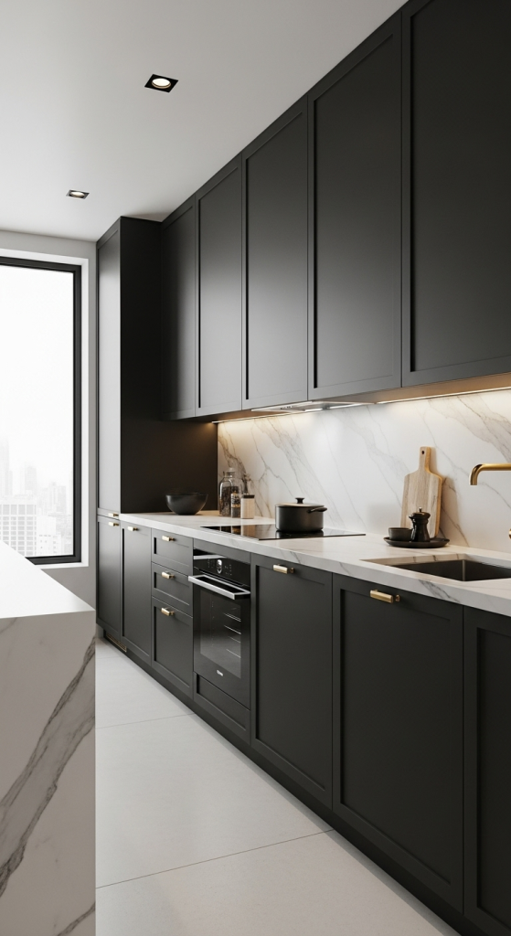 Black Cabinets As A Bold Foundation