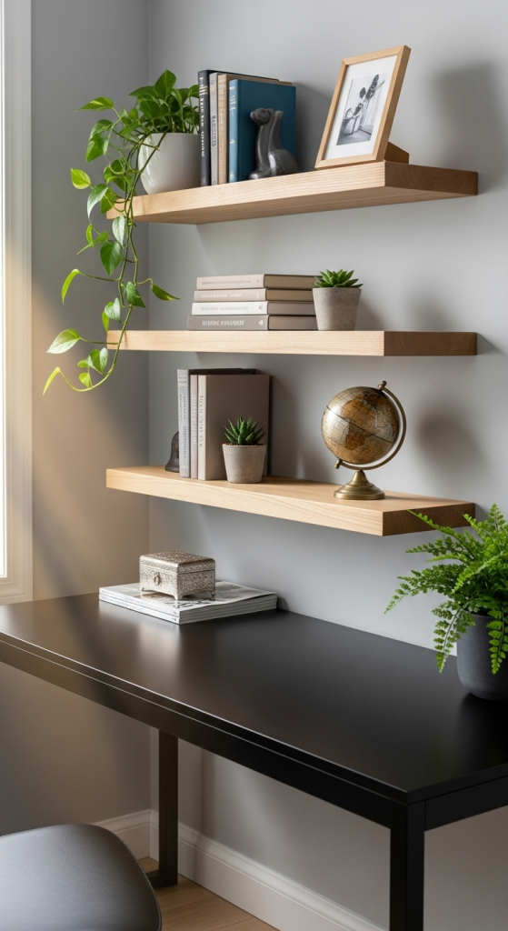 Black Desk And Shelving Combinations