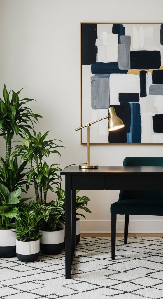 Black Desk Home Office Décor_ Balancing Style And Function