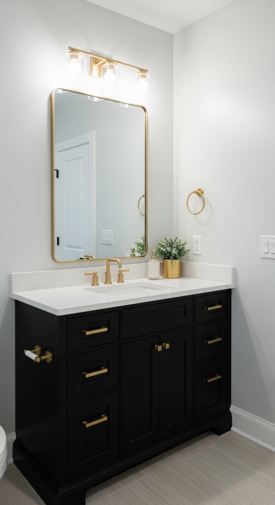 Black Vanities With White Countertops