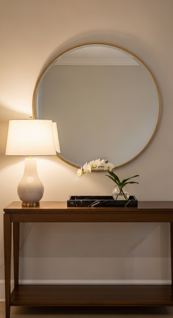 Console With A Statement Mirror Above
