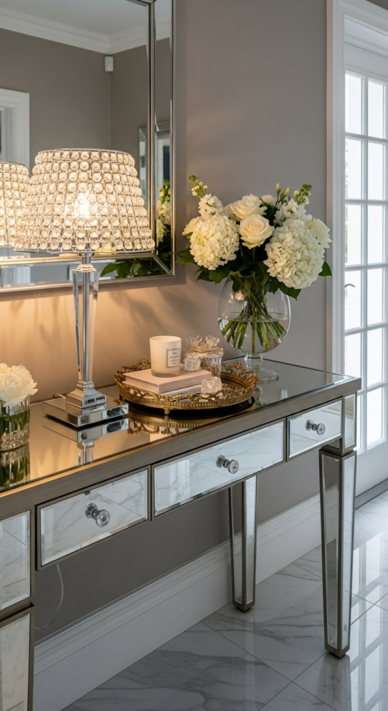 Mirrored Console For Glamour
