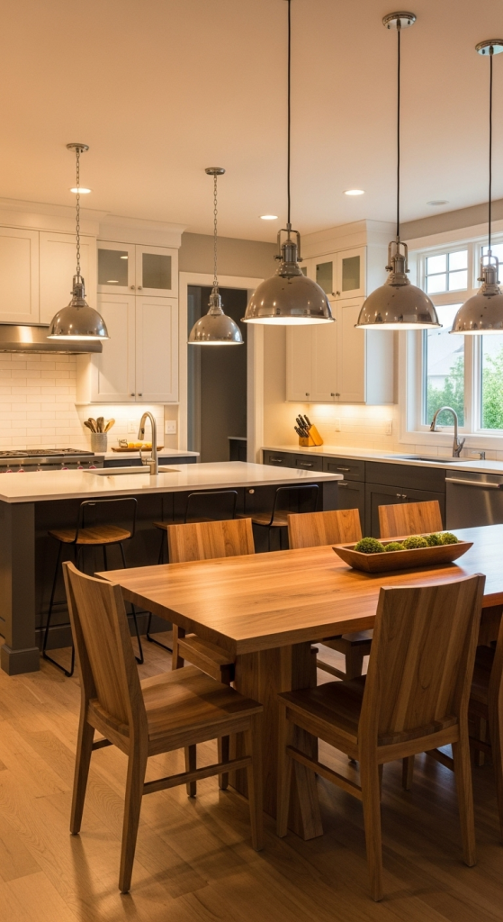 Open Kitchen With Dining Area Integration