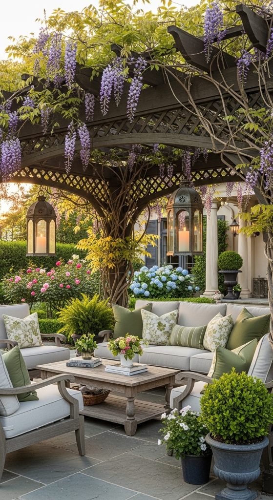 Pergola-Covered Sitting Areas