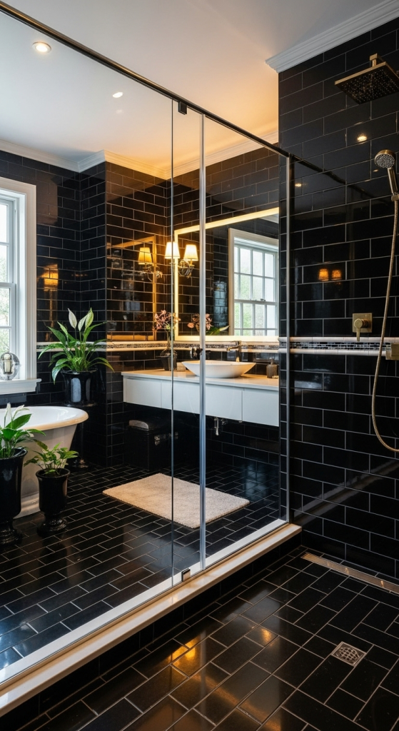 Sleek Black Tiles