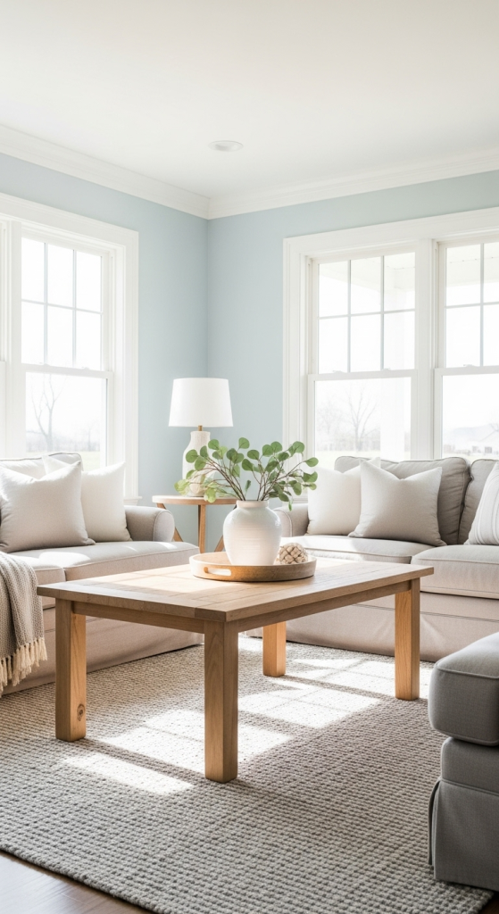 Soft Blue Walls For A Calming Backdrop