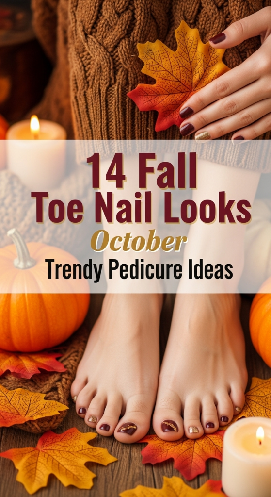 Fall Toe Nail Looks October Trendy Pedicure Ideas