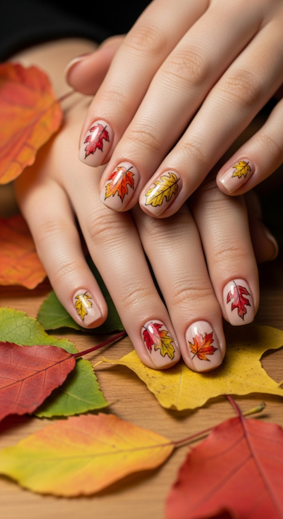 Autumn Leaf Nail Art