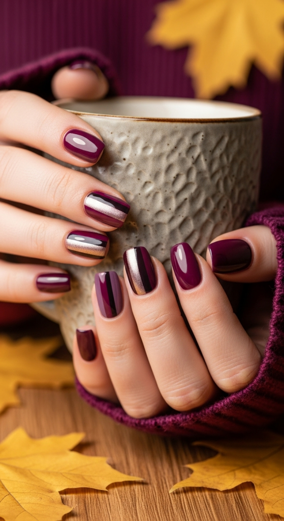 Deep Plum Nails