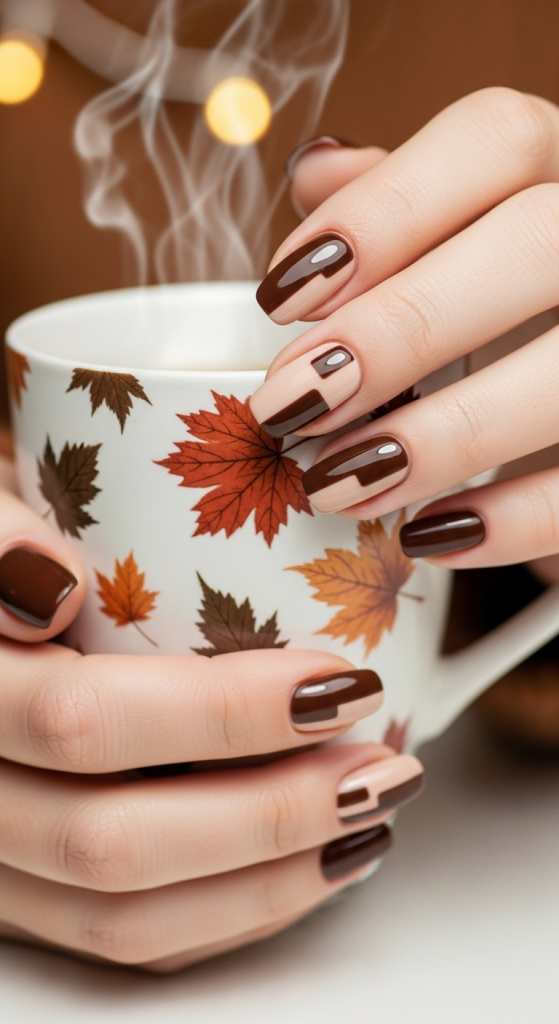 Earthy Brown Nails