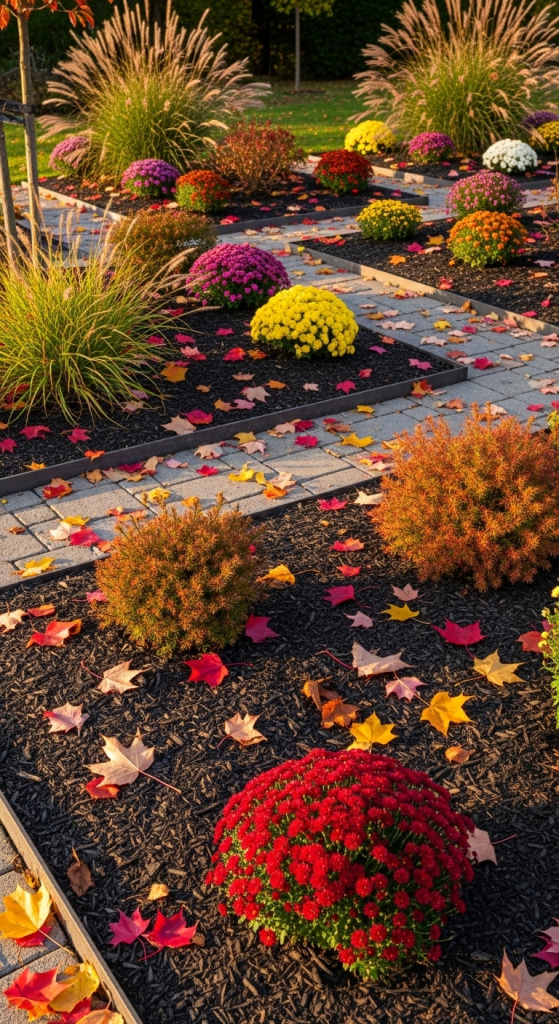 Layer With Mulch And Leaves