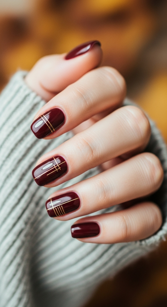 Moody Burgundy Nails