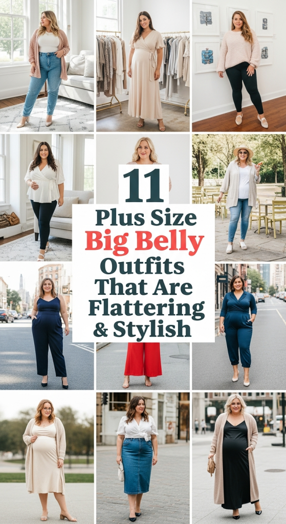 Plus Size Big Belly Outfits That Are Flattering and Stylish