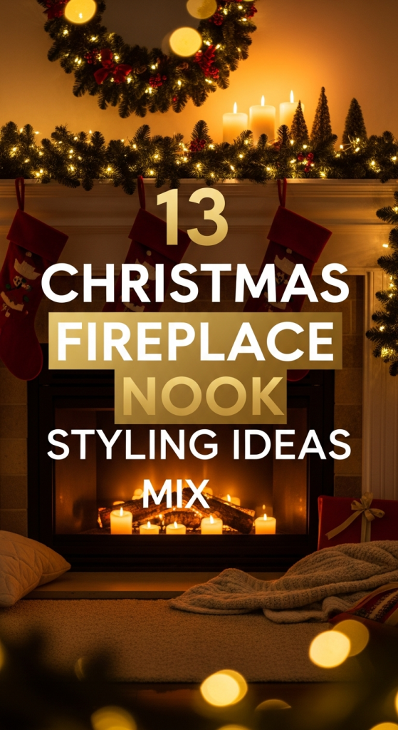 Christmas Fireplace Nook Styling Ideas