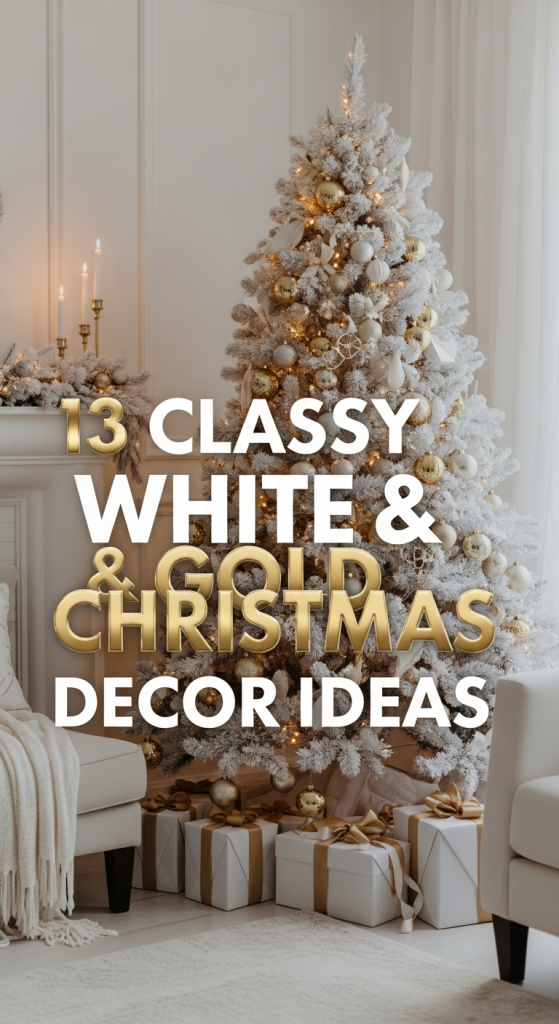 Classy White and Gold Christmas Decor Ideas