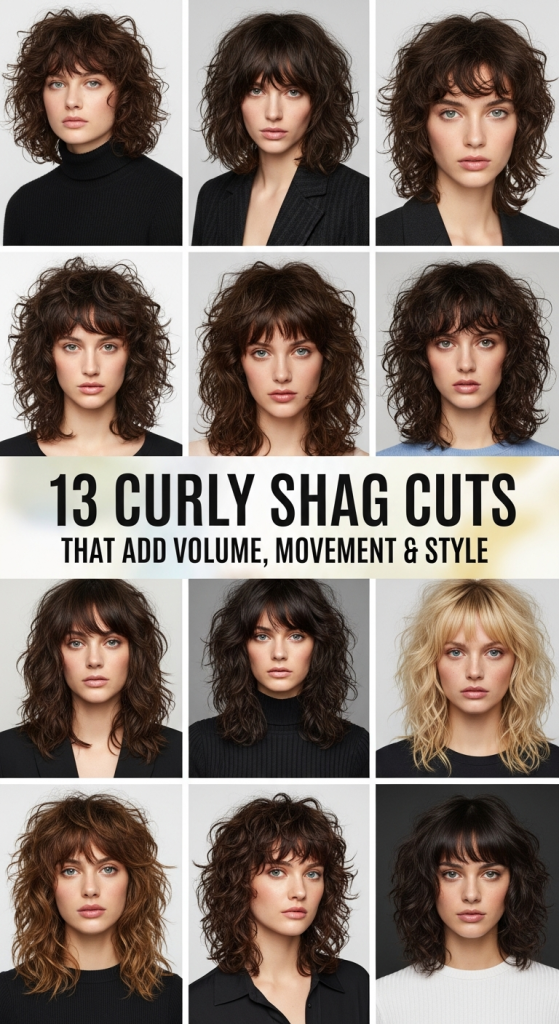 Curly Shag Cuts