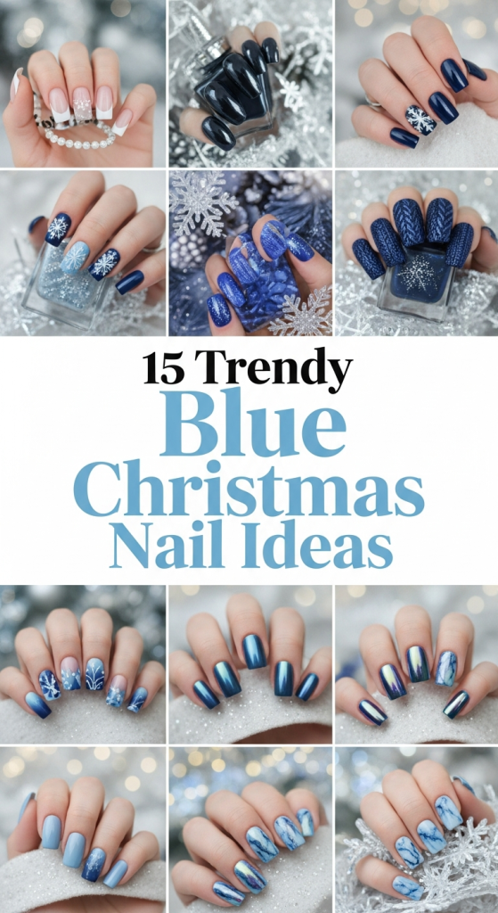 Blue Christmas Nail Ideas