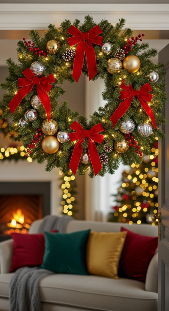 Add A Christmas Wreath Indoors