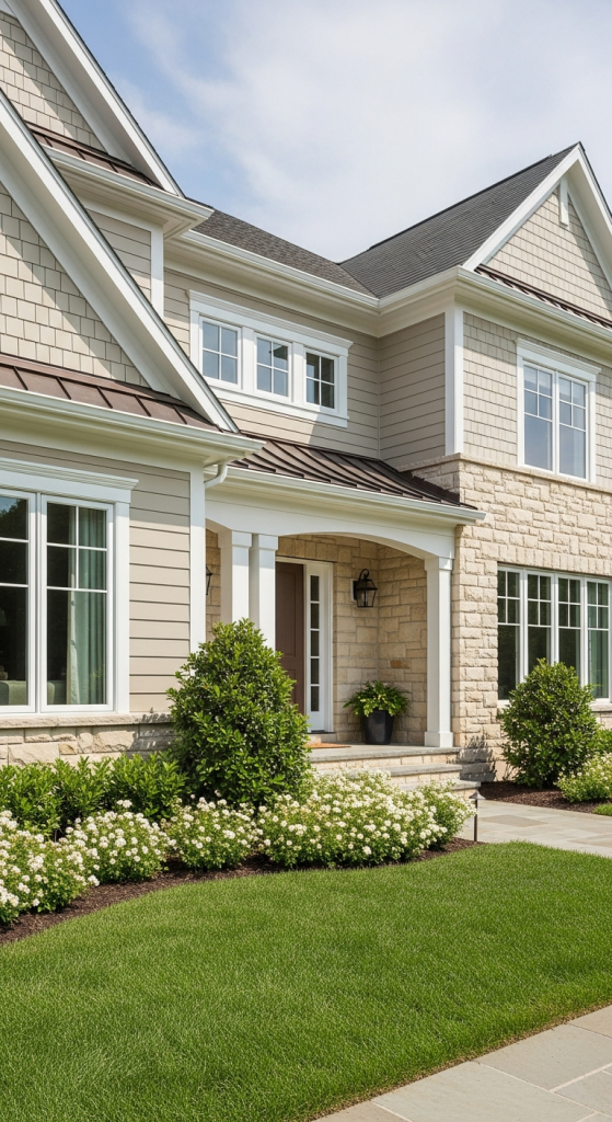 Beige And Sandstone For Soft, Elegant Curb Appeal