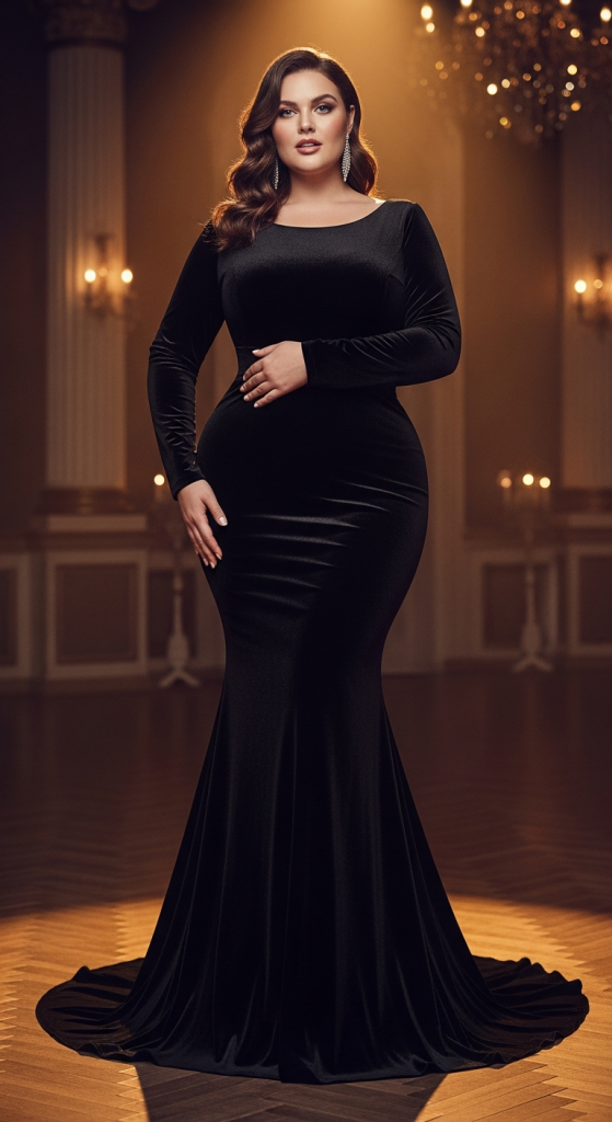 Black Velvet Mermaid Dress