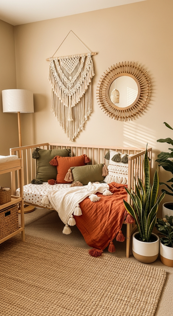Boho Earthy Nursery Design