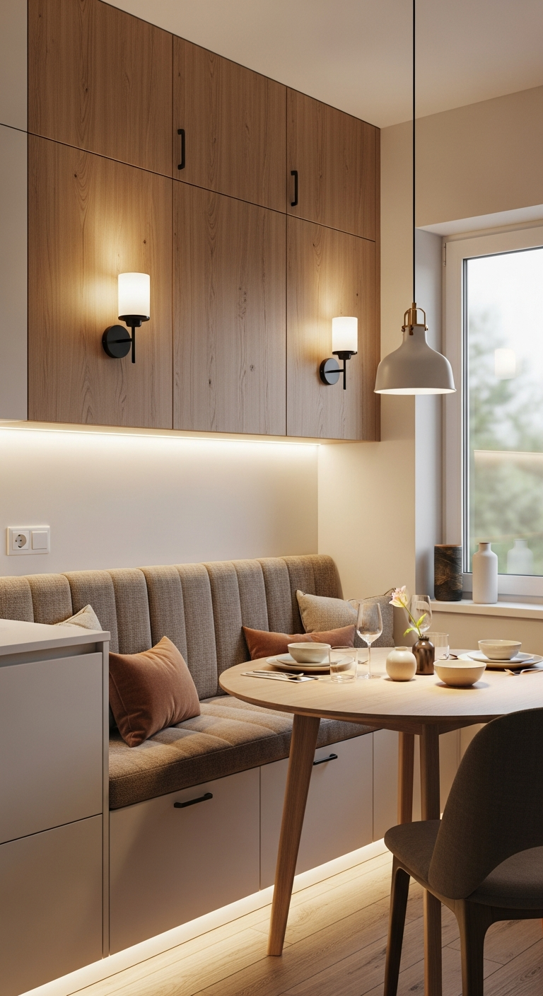 Cozy and Functional Small Banquette Seating Kitchen Ideas
