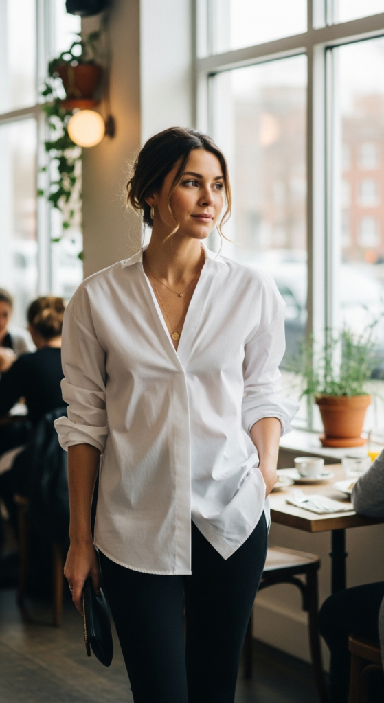 Button-Down Shirt with Leggings