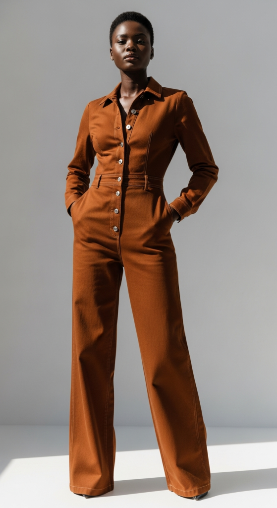 Button-Front Jumpsuit