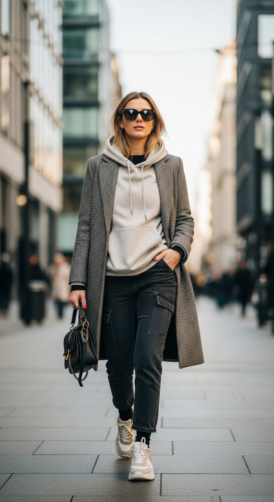 Casual Hoodie with Tailored Coat