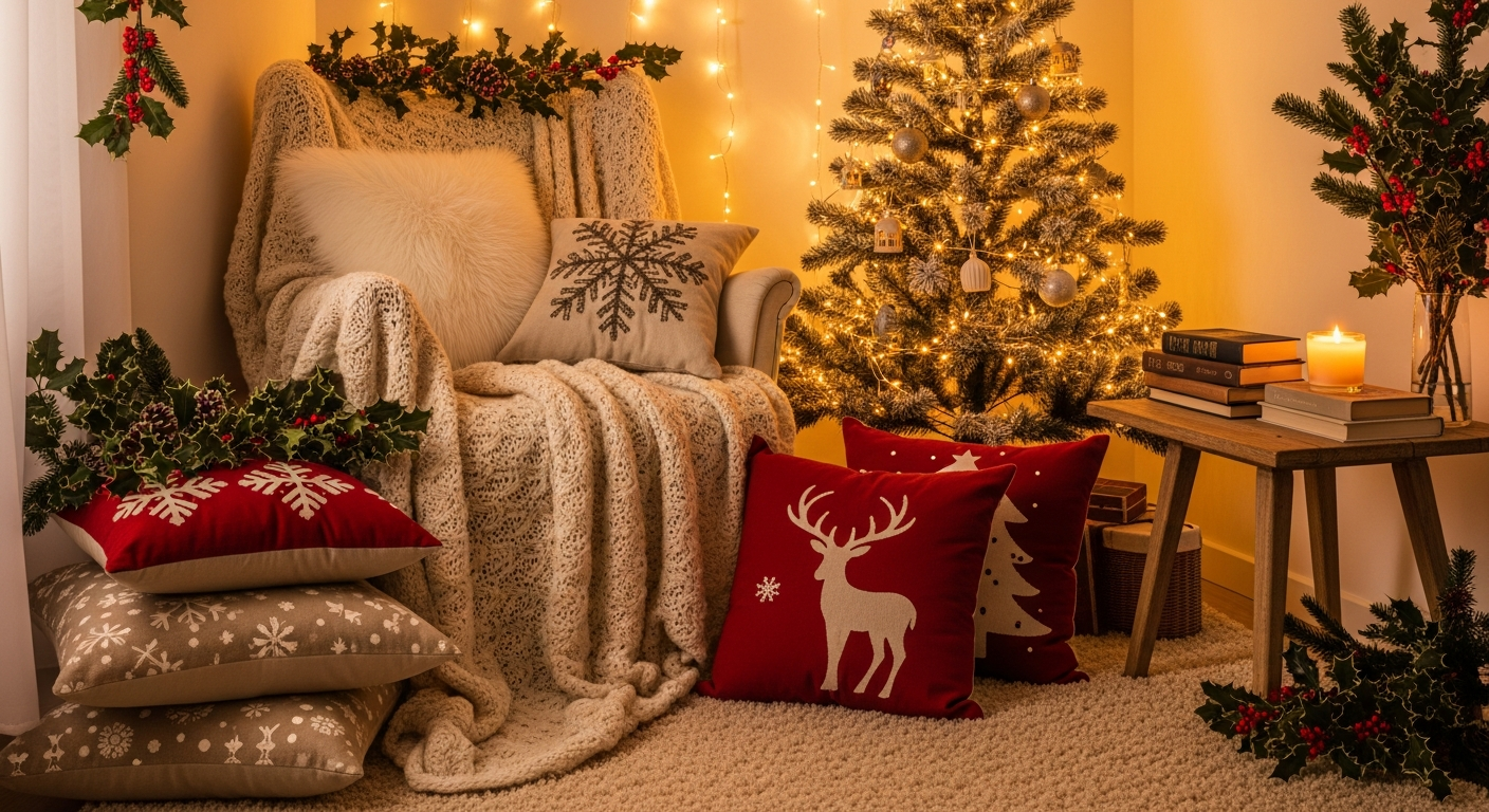 Christmas Corner Reading Nook Decor Ideas