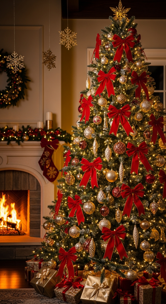 Classic Red Velvet Bow Tree