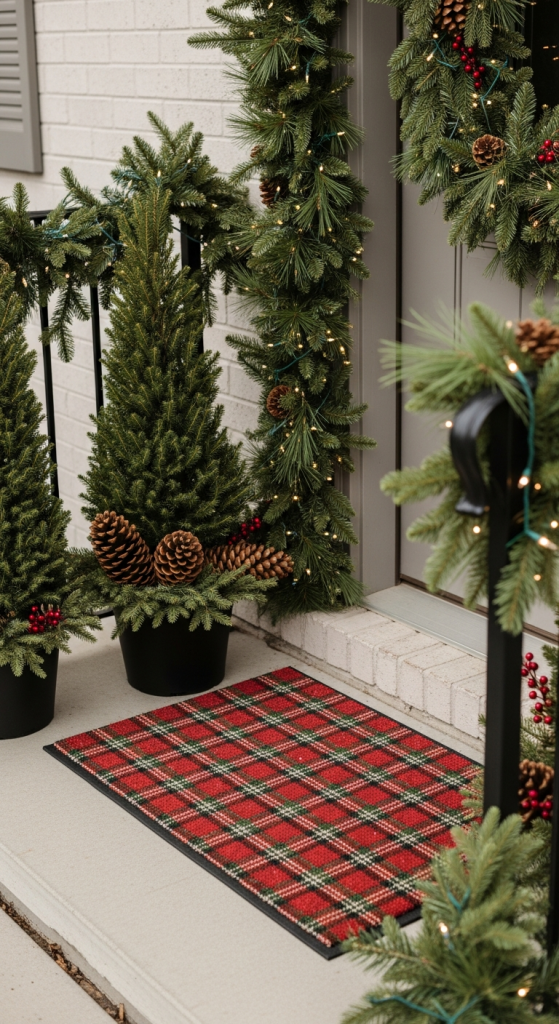 Classic Red and Green Plaid Doormats