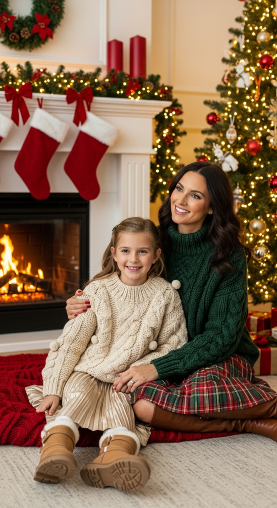 Coordinated Sweater and Skirt Combo