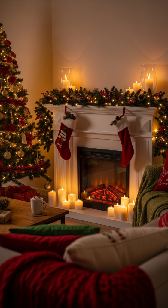 Create A Warm Fireplace Ambience (Even Without A Fireplace)