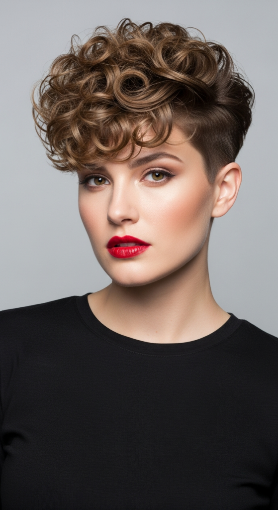 Curly Edgy Pixie