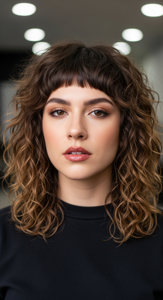 Curly Shag With Micro Bangs