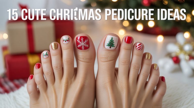 Cute Christmas Pedicure Ideas