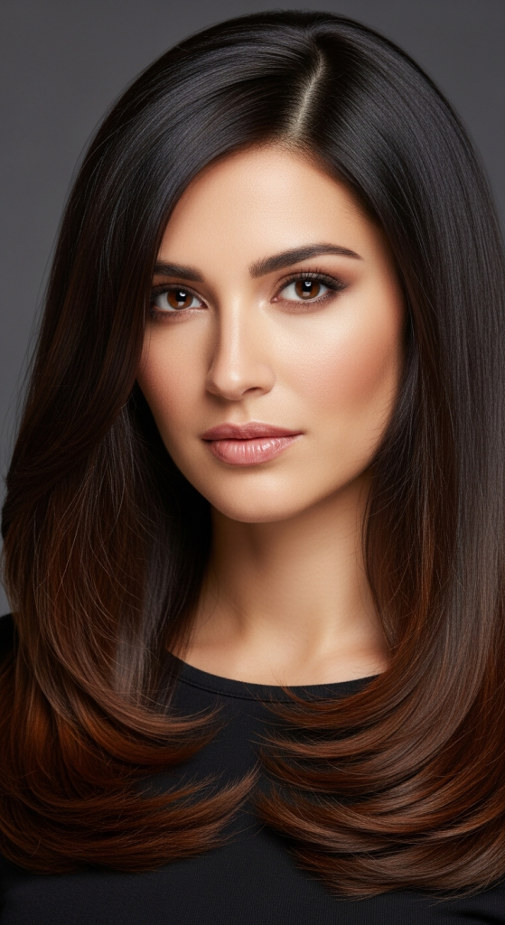 Dark Brown with Auburn Lowlights