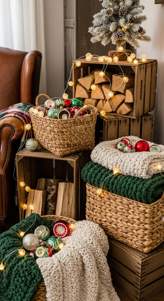 Decorate With Wooden Crates and Baskets