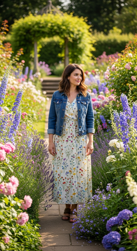 Denim Jacket & Floral Dress