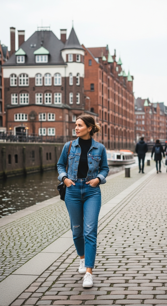 Denim Jacket & Turtleneck