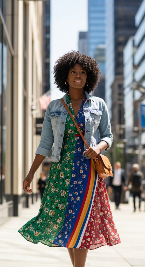 Denim Jacket with Midi Dress