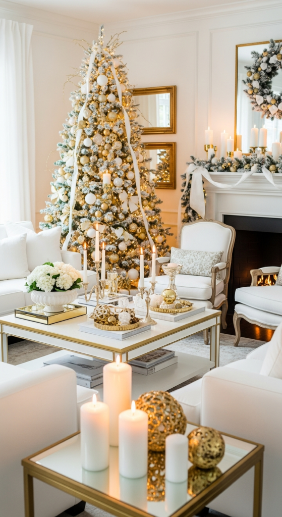 Elegant Gold And White Christmas Decor
